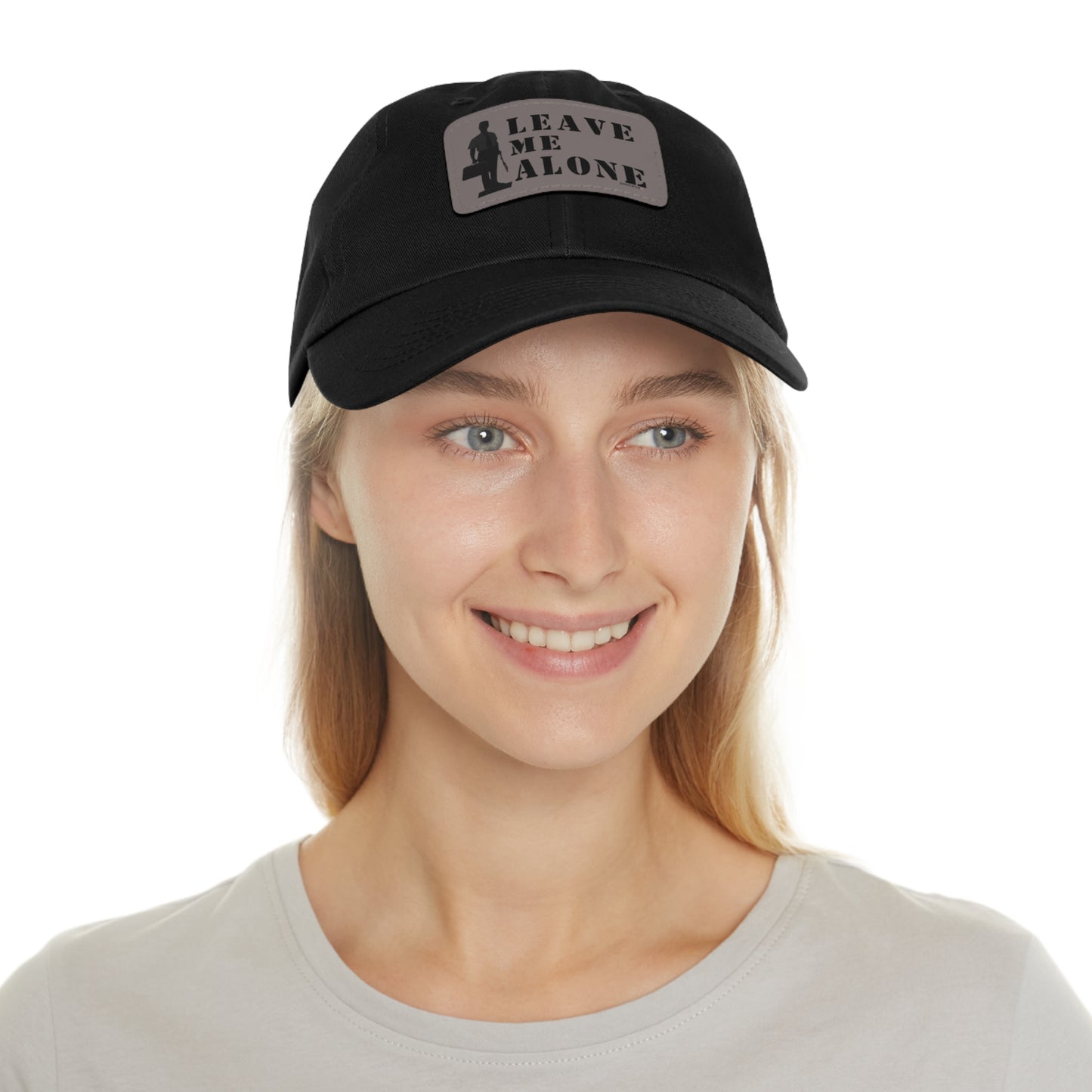 Leave Me Alone - Dad Hat with Leather Patch